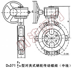 蝸輪襯氟蝶閥,結(jié)構(gòu)圖
